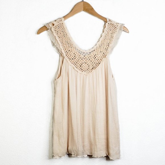 3/$20 Forever 21 Peach Silk Chiffon Tank - Picture 2 of 5